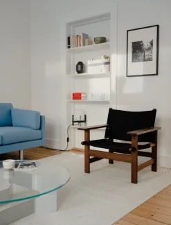 Fredericia Furniture Loungestole|Lænestole<The Canvas Chair, sæbebehandlet eg natur canvas af Børge Mogensen