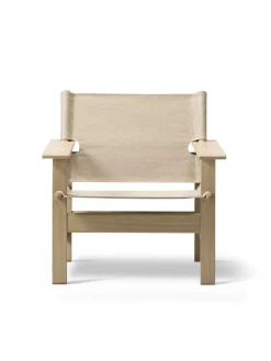 Fredericia Furniture Loungestole|Lænestole<The Canvas Chair, sæbebehandlet eg natur canvas af Børge Mogensen