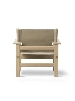 Fredericia Furniture Loungestole|Lænestole<The Canvas Chair, sæbebehandlet eg natur canvas af Børge Mogensen