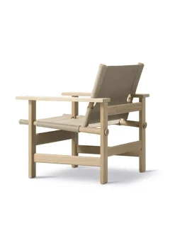 Fredericia Furniture Loungestole|Lænestole<The Canvas Chair, sæbebehandlet eg natur canvas af Børge Mogensen