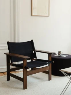 Fredericia Furniture Loungestole|Lænestole<The Canvas Chair, sortlakeret eg sort canvas af Børge Mogensen