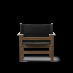 Fredericia Furniture Loungestole|Lænestole<The Canvas Chair, sortlakeret eg sort canvas af Børge Mogensen