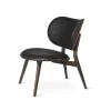 Mater Loungestole|Lænestole<The Lounge Chair, sirka grå eg med sort læder fra