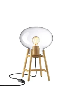 FDB Møbler Spots<U4 Hiti Bordlampe, klart glas/eg fra