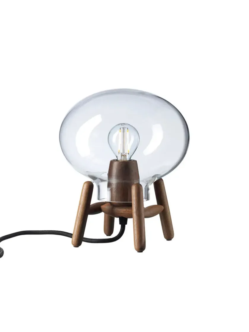 FDB Møbler Spots<U6 Mini Hiti Bordlampe, klart glas/valnød fra