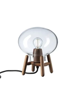 FDB Møbler Spots<U6 Mini Hiti Bordlampe, klart glas/valnød fra