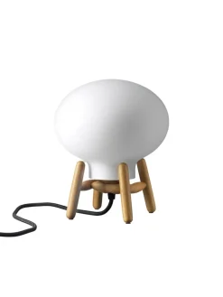 FDB Møbler Spots<U6 Mini Hiti Bordlampe, opalt glas/sort eg fra