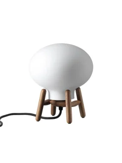 FDB Møbler Spots<U6 Mini Hiti Bordlampe, opalt glas/sort eg fra