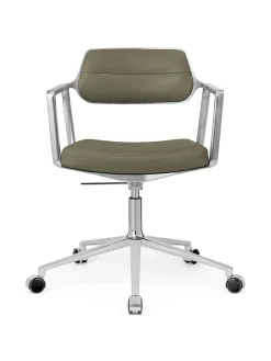 Vipp Kontorstole<453 Swivel+ Chair m/hjul, bosco grøn læder fra