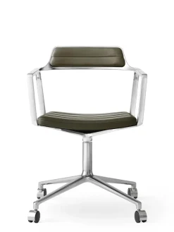Vipp Kontorstole<452 Swivel Chair m/hjul, bosco grøn læder fra