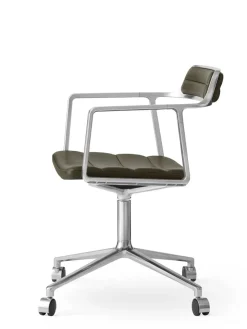 Vipp Kontorstole<452 Swivel Chair m/hjul, bosco grøn læder fra