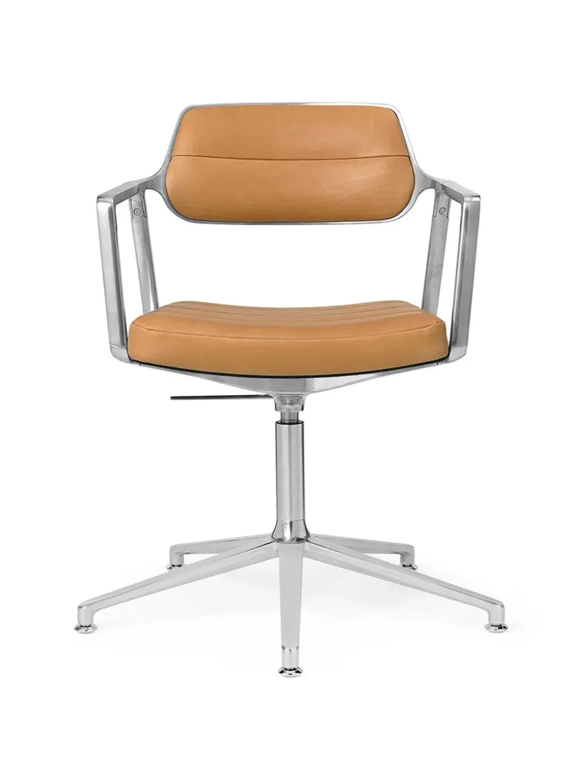 Vipp Kontorstole<453 Swivel+ Chair m/sort stel, sort læder fra