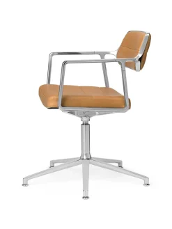 Vipp Kontorstole<453 Swivel+ Chair m/sort stel, sort læder fra
