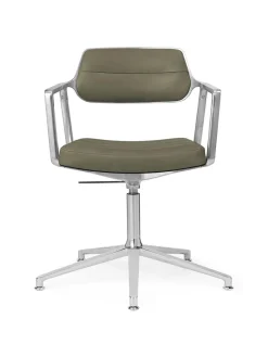 Vipp Kontorstole<453 Swivel+ Chair m/sort stel, sort læder fra