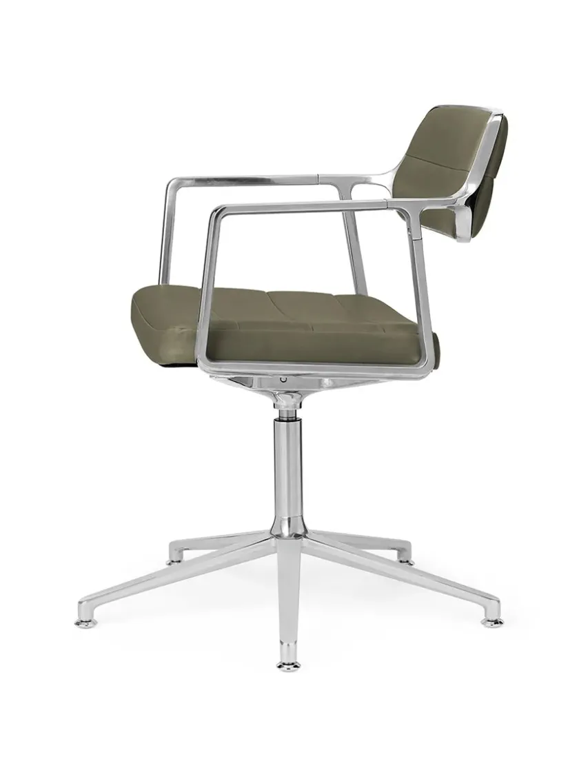 Vipp Kontorstole<453 Swivel+ Chair m/sort stel, sort læder fra