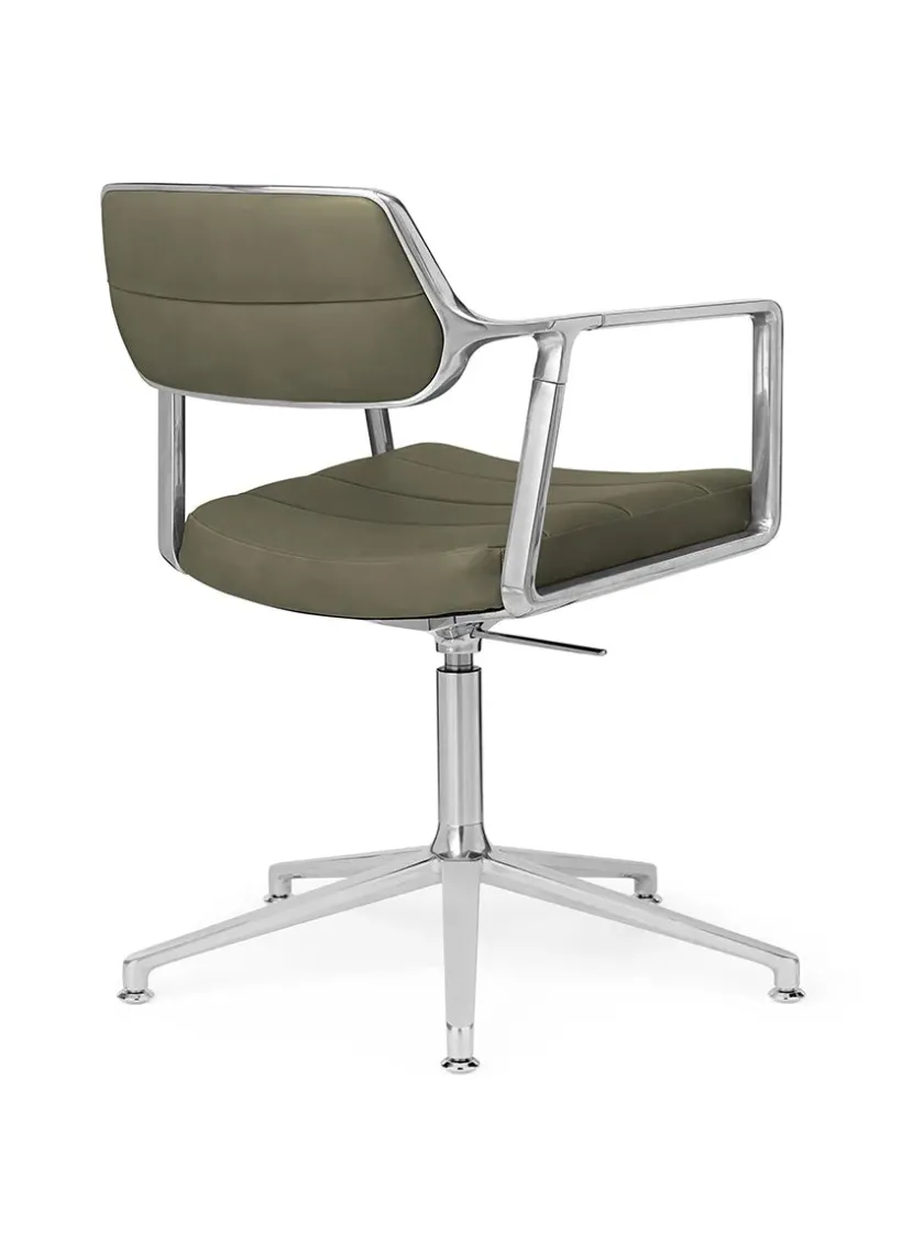 Vipp Kontorstole<453 Swivel+ Chair m/sort stel, sort læder fra