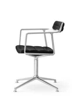 Vipp Spisebordsstole<452 Swivel Chair, sort læder fra