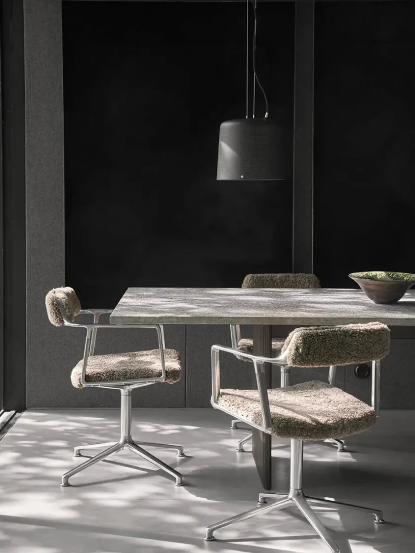 Vipp Spisebordsstole<452 Swivel Chair, sort læder fra