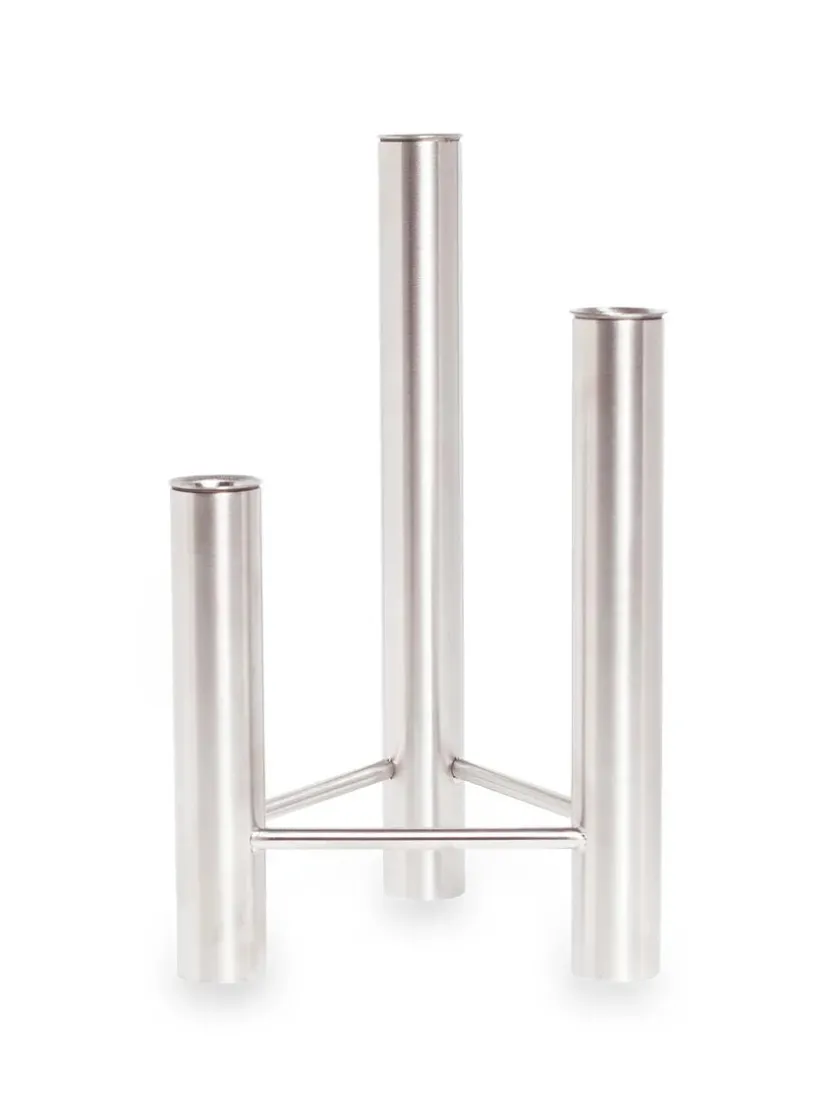 Kay Bojesen Denmark Gaver Til Ham|Lysestager<VISTA vase og lysestage, mat stål fra Kay Bojesen