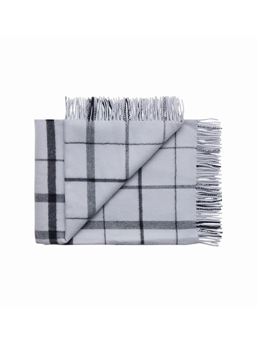 Silkeborg Uldspinderi Puder Og Plaider<Warp & Weft Plaid, concrete/midnight fra