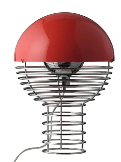 Verpan Spots<Wire Bordlampe Ø30, rød af Verner Panton