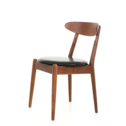 Stellar Works Spisebordsstole<Wohlert Louisiana stol, valnød sort læder fra