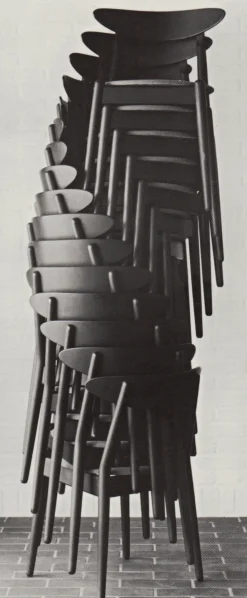 Stellar Works Spisebordsstole<Wohlert Louisiana stol, valnød sort læder fra