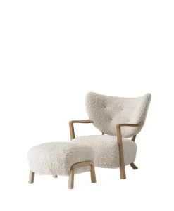 &Tradition Lænestole<Wulff lænestol inkl. skammel, - Sheepskin Moonlight fra