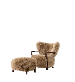 &Tradition Lænestole<Wulff lænestol inkl. skammel - Sheepskin Honey  fra