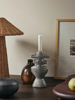 Ferm Living Lysestager<Yara Candle Holder Large, brown spot fra